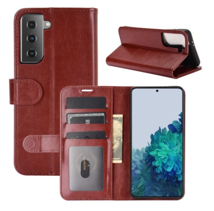 Leren portemonnee hoesje met pasfotovakje voor Galaxy S22