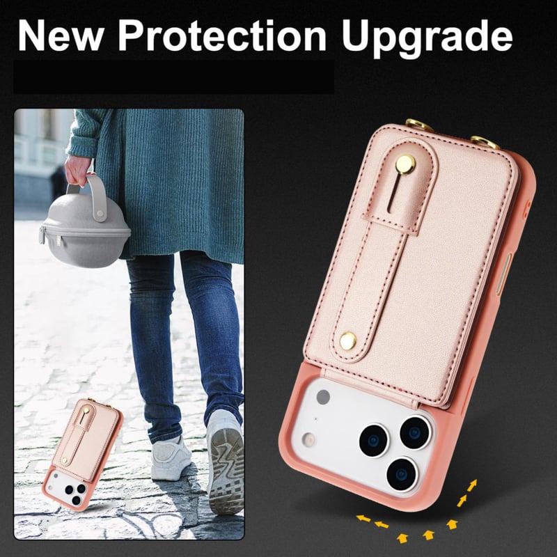 Telefoonhoesje met pasjeshouder en draagkoord voor iPhone 17 Pro Max