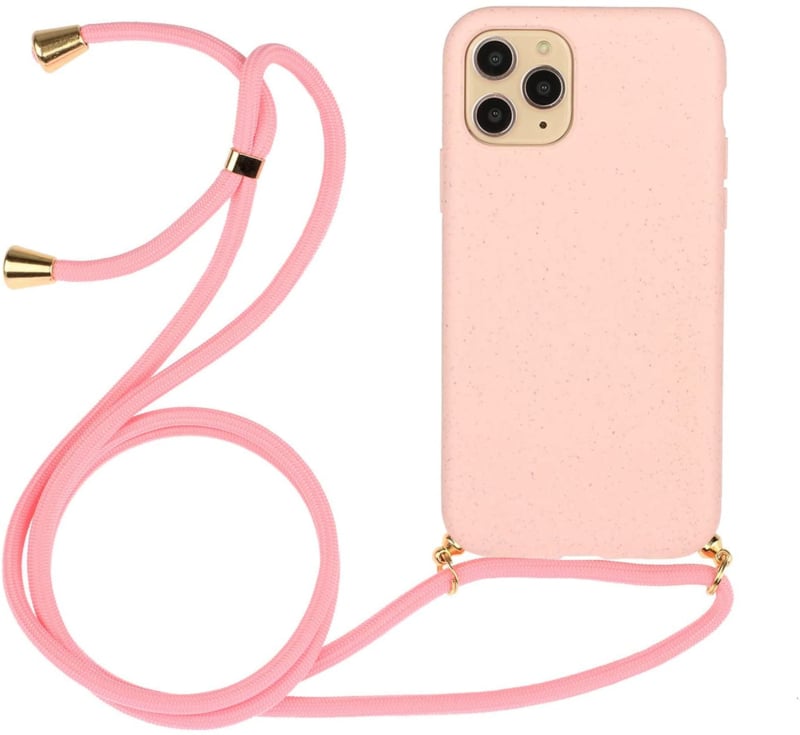 Crossbody TPU Hoesje met Verstelbaar Koord voor iPhone 15 Pro Roze