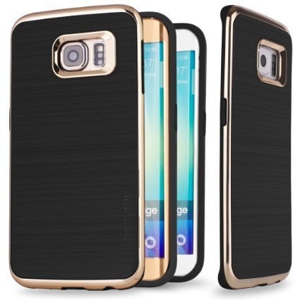 Hybride telefoonhoesje met aluminiumlook voor Galaxy S7 Edge