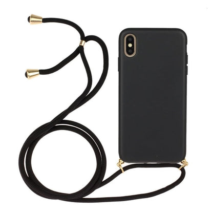 Crossbody TPU Telefoonhoesje met Verstelbaar Koord Zwart