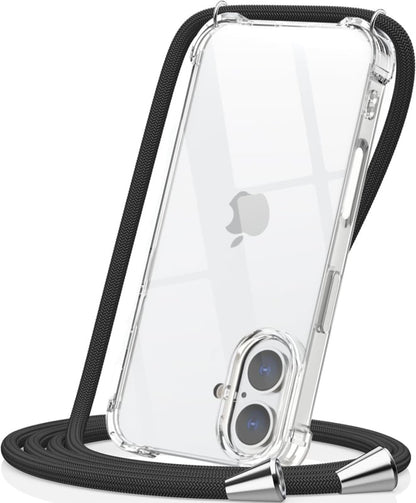 Transparant TPU Telefoonhoesje met Koord voor iPhone 16 Plus