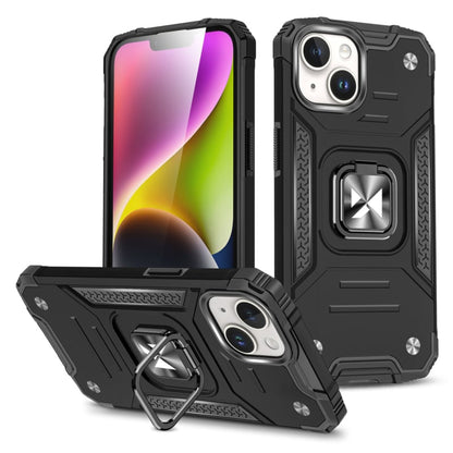 Stevig telefoonhoesje voor iPhone 15 Plus met ringhouder zwart