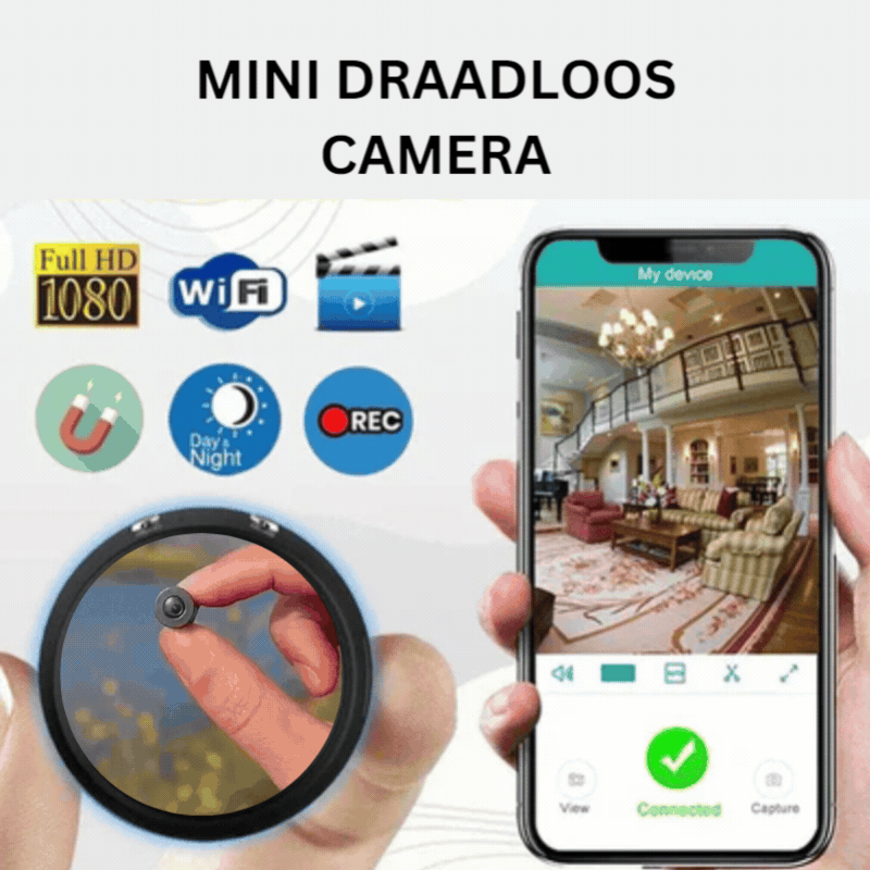 Draadloze mini wifi beveiligingscamera met nachtzicht