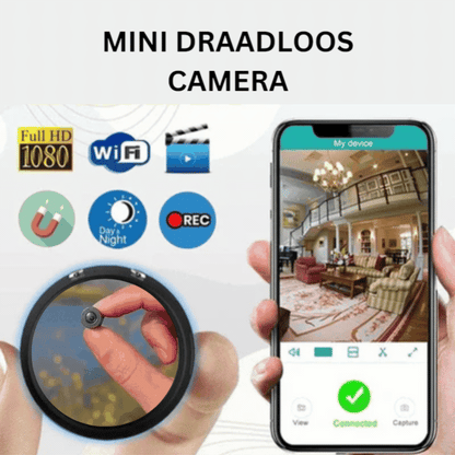 Draadloze mini wifi beveiligingscamera met nachtzicht