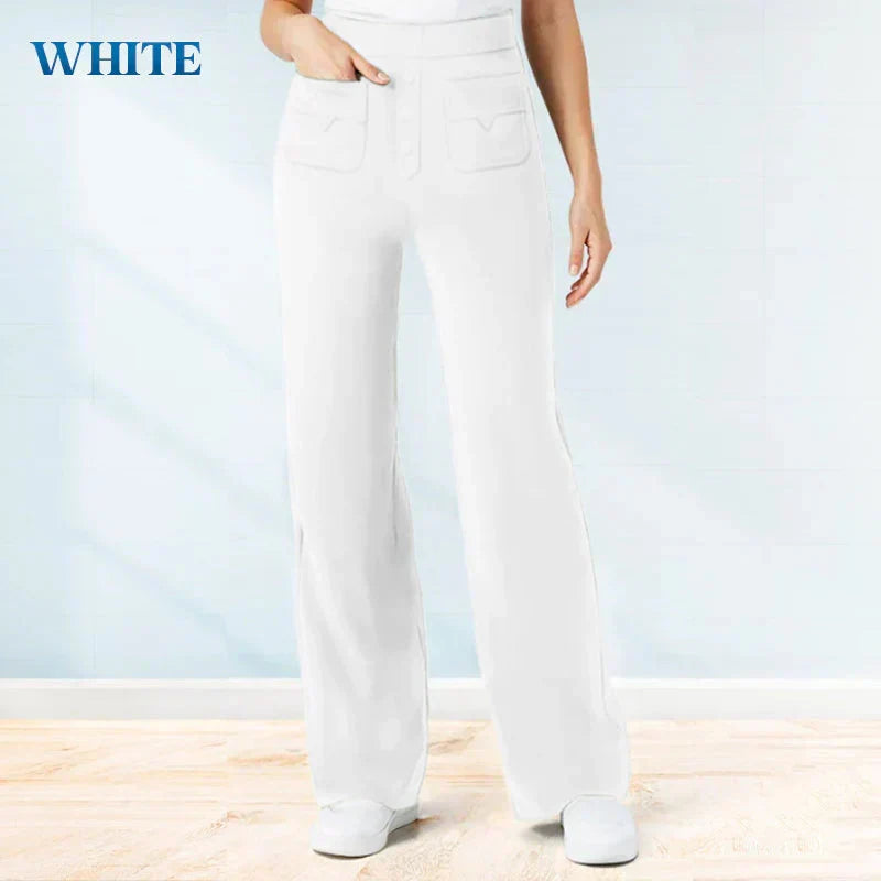 Comfortabele elastische casual damesbroek met hoge taille