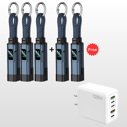 Universele 4-in-1 oplaadkabel met digitaal display