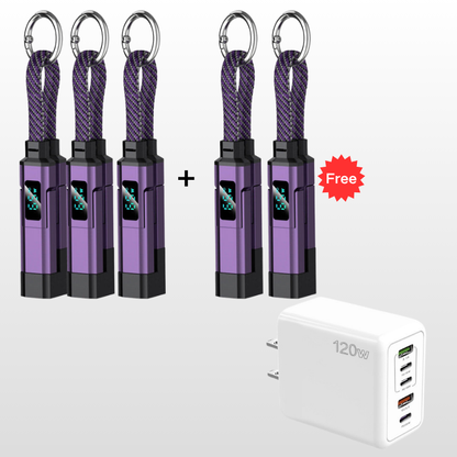 Universele 4-in-1 oplaadkabel met digitaal display