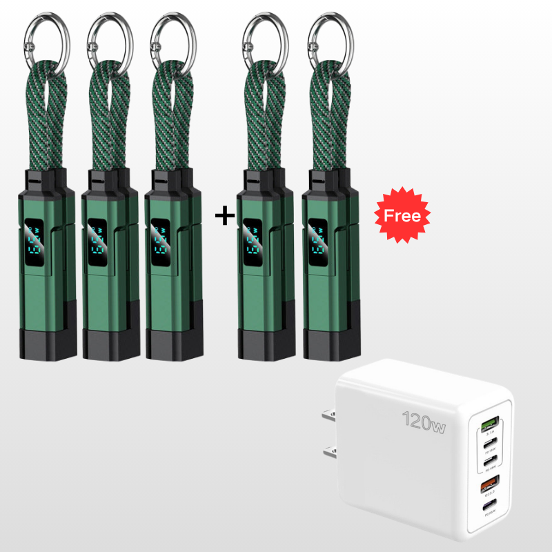 Universele 4-in-1 oplaadkabel met digitaal display