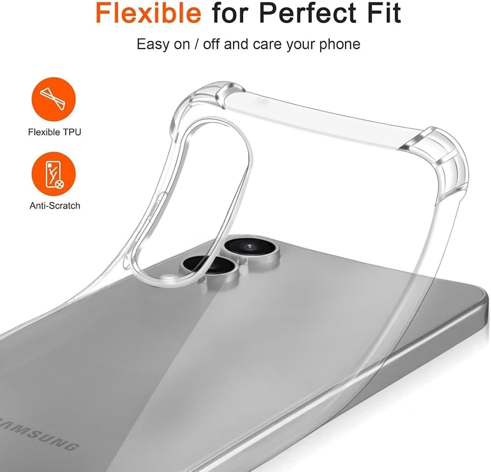 Transparant TPU telefoonhoesje met schokabsorptie voor Galaxy S25 Edge