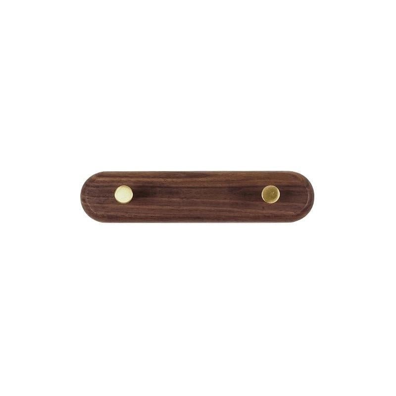 Houten wandkapstok met messing haken