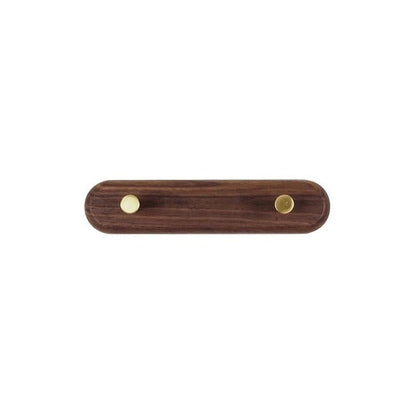 Houten wandkapstok met messing haken