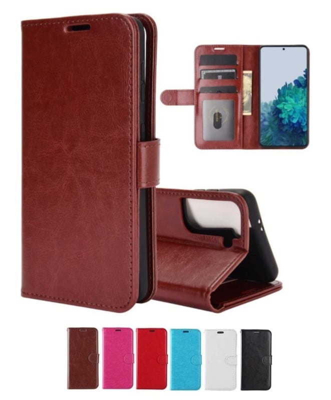 Leren portemonnee hoesje voor Samsung Galaxy S22 Plus met pasfotovakje