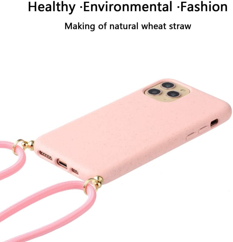 Crossbody TPU Hoesje met Verstelbaar Koord voor iPhone 15 Pro Roze