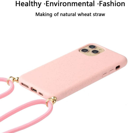 Crossbody TPU Hoesje met Verstelbaar Koord voor iPhone 15 Pro Roze