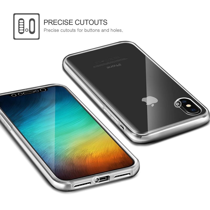 Transparant 360 graden telefoonhoesje met ingebouwde screenprotector