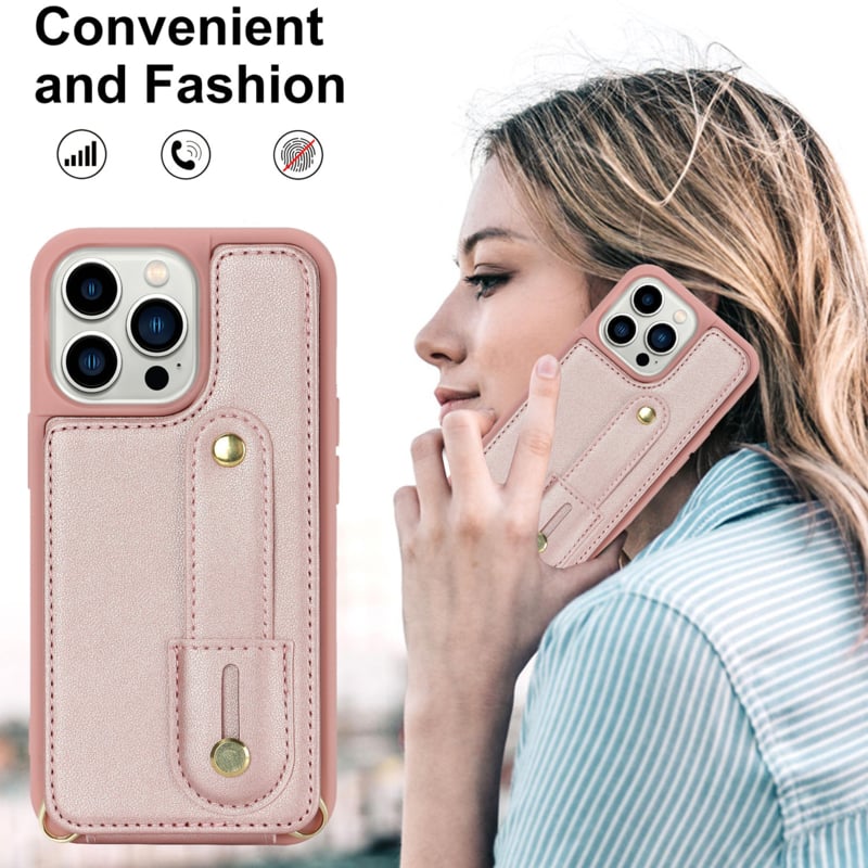 Leren Telefoonhoesje met Pasjeshouder en Koord