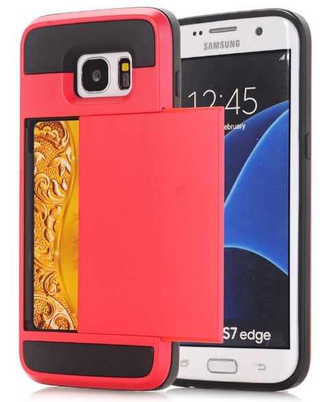 Slide Armor Telefoonhoesje met Pashouder voor Galaxy S7 Edge