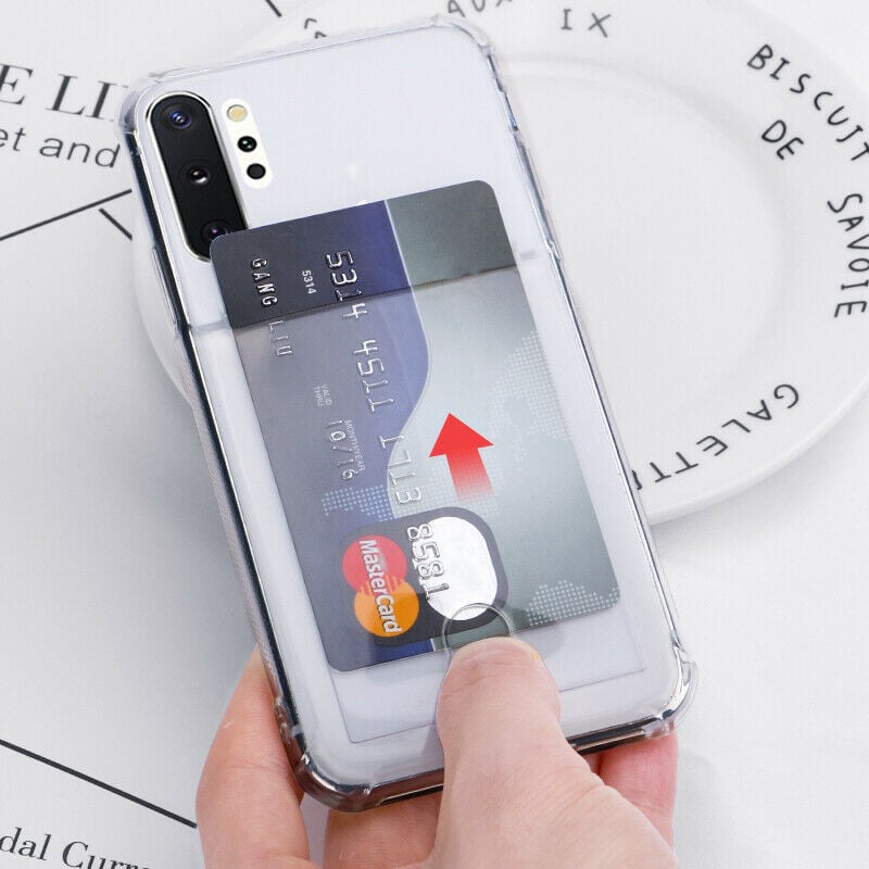Transparant TPU telefoonhoesje met pasjesvakje voor Samsung Galaxy S25 Plus
