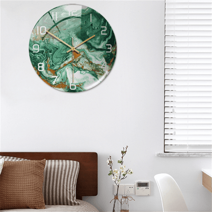 StoneAura Stille Marmerlook Wandklok van Acryl