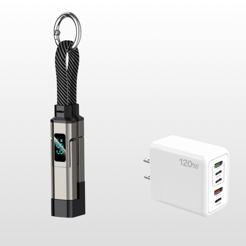 Universele 4-in-1 oplaadkabel met digitaal display