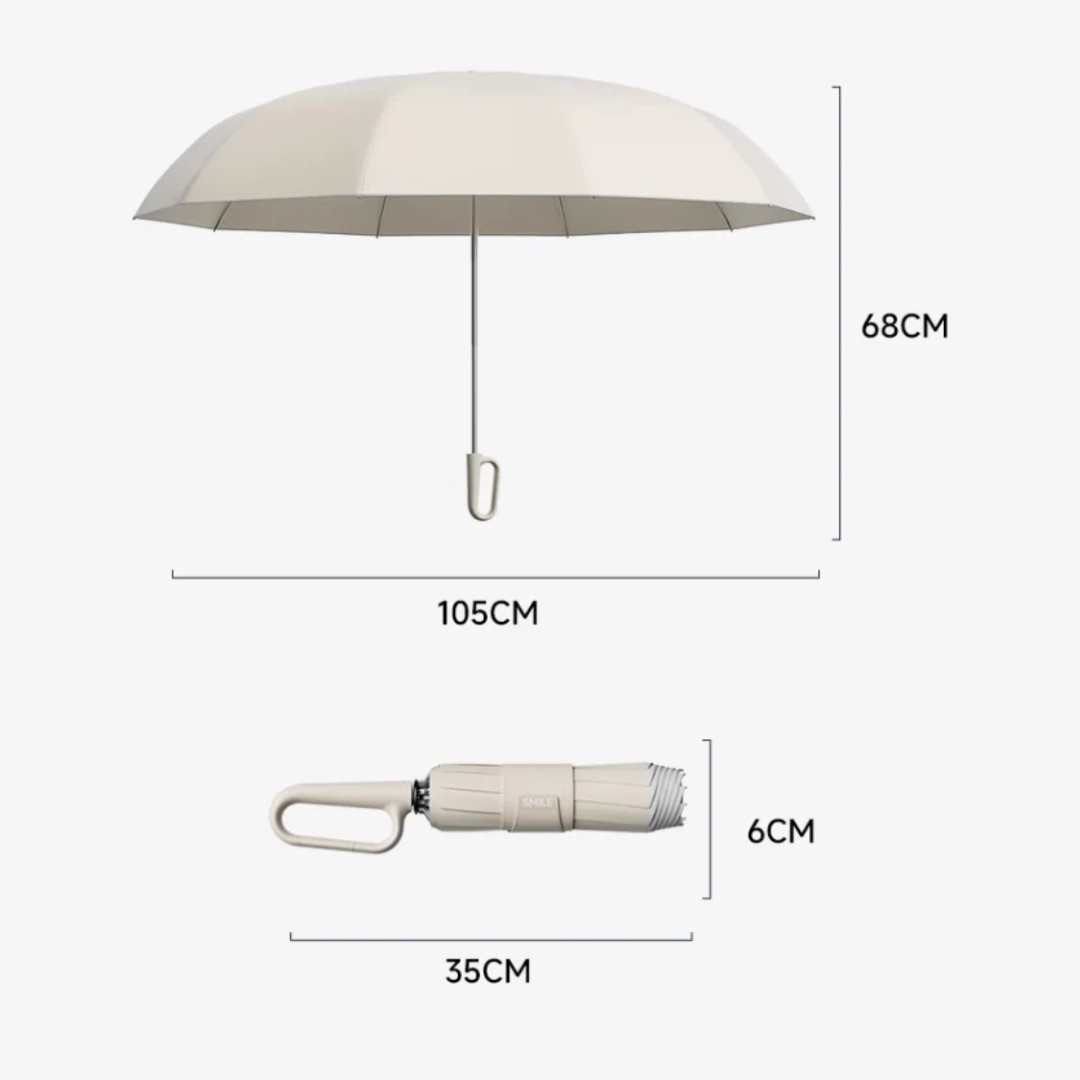 Windbestendige automatische paraplu met reflecterende details