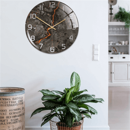 StoneAura Stille Marmerlook Wandklok van Acryl