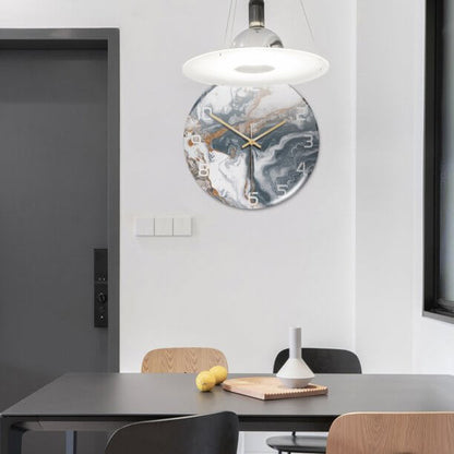 StoneAura Stille Marmerlook Wandklok van Acryl