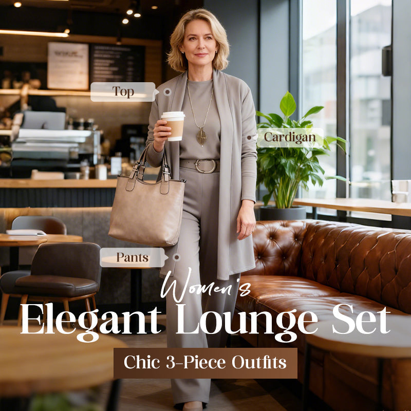 Elegante driedelige dames set met lang vest top en broek