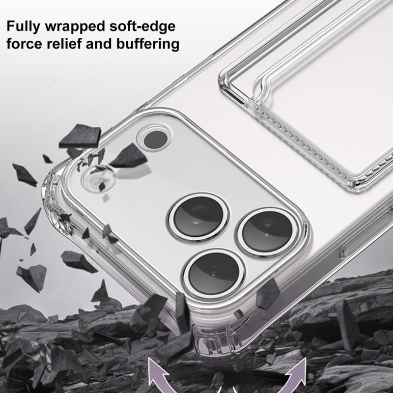 Transparant TPU telefoonhoesje met pasjesvak voor iPhone Air