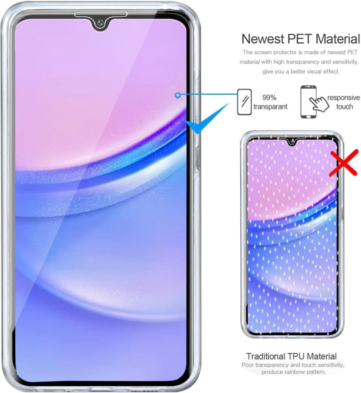 Transparant 360 graden telefoonhoesje voor Galaxy A16