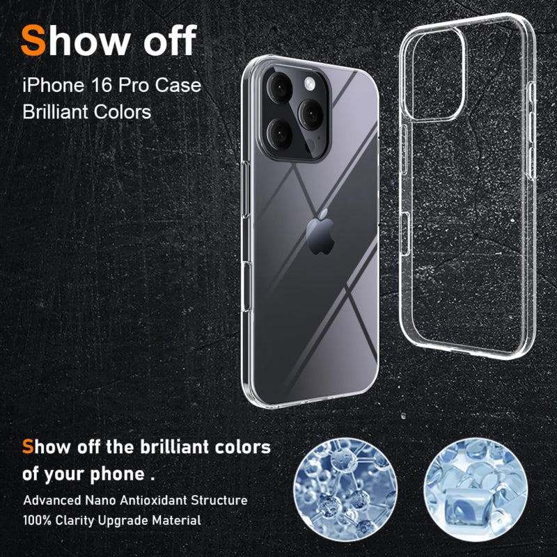 Transparant TPU telefoonhoesje voor iPhone 16 Pro