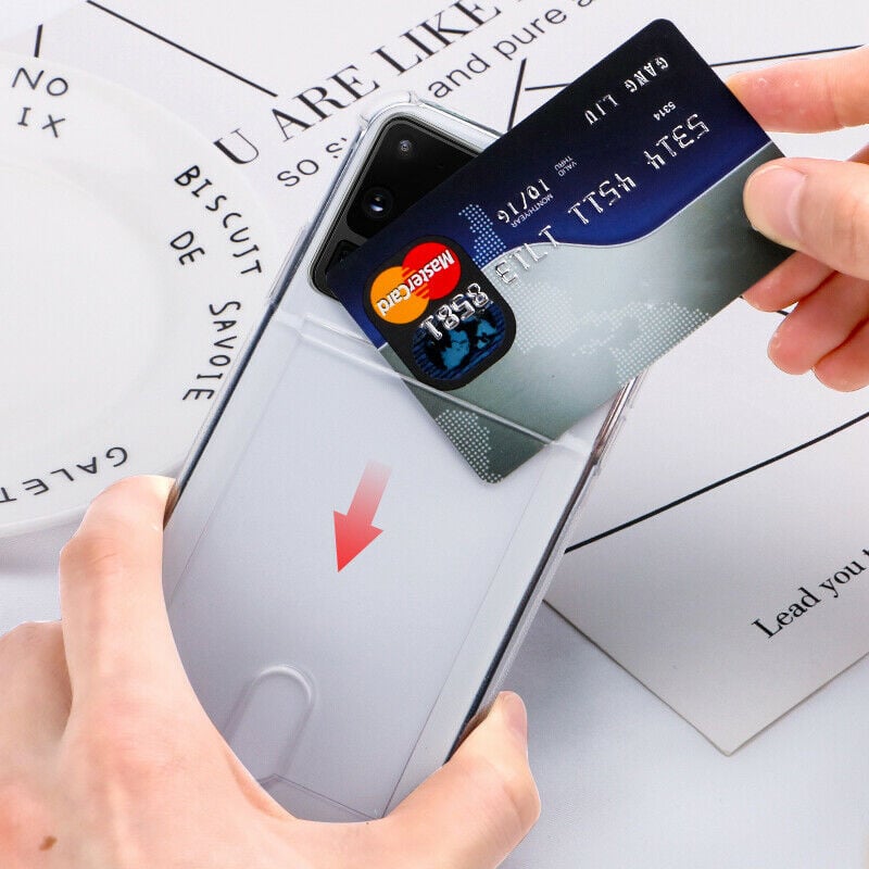 Transparant TPU hoesje met pasjeshouder voor Galaxy S22 Ultra