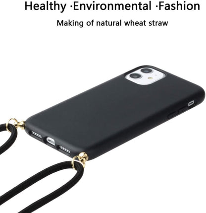 iPhone 13 Crossbody TPU Hoesje met Verstelbaar Koord Zwart