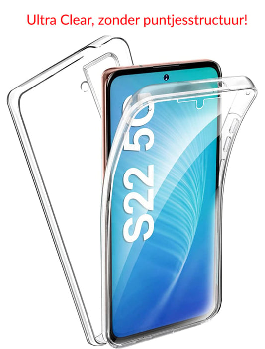 Transparant hybride telefoonhoesje met 360 graden bescherming voor Galaxy S22