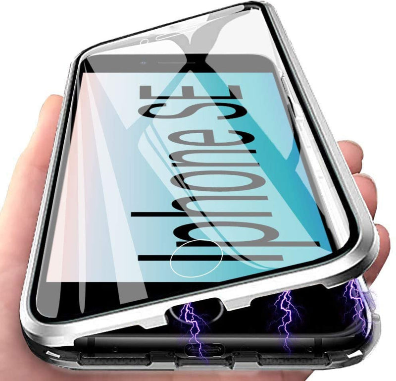 Magnetisch telefoonhoesje voor iPhone 7 / 8 / SE met dubbelzijdig glas