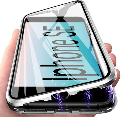 Magnetisch telefoonhoesje voor iPhone 7 / 8 / SE met dubbelzijdig glas
