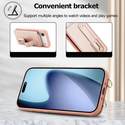 Leren Telefoonhoesje met Pasjeshouder en Draagkoord Rosé Goud