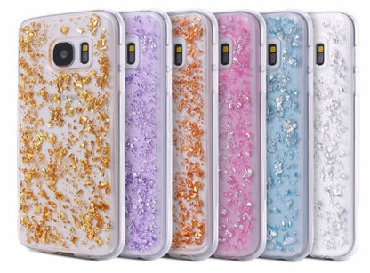 TPU glitterhoesje met bladgoud look voor Galaxy S7