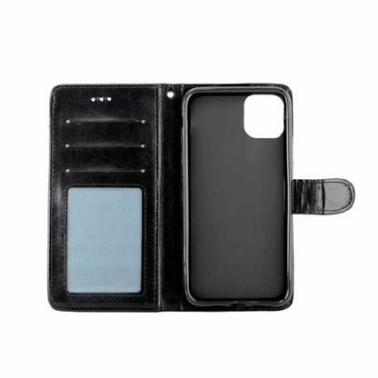 Leren portemonnee hoesje met pasfotovakje voor iPhone 11