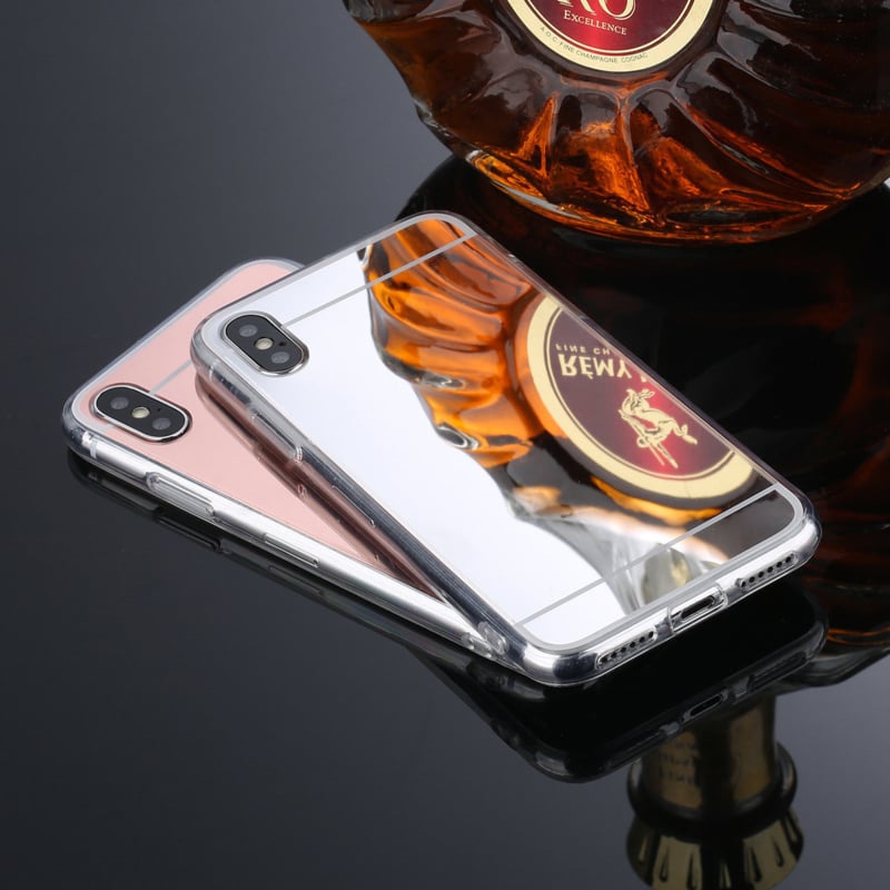 TPU spiegelhoesje voor iPhone Xr met glanzende achterkant