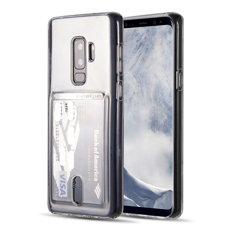 Transparant TPU telefoonhoesje met pasjesvakje voor Galaxy S9 Plus