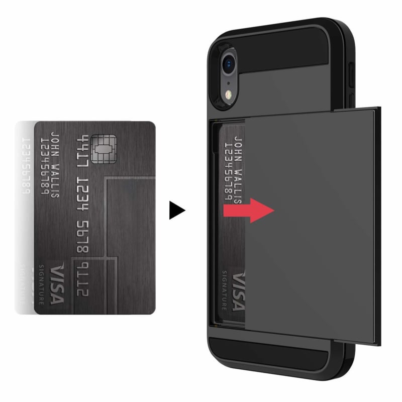 Slide Armor telefoonhoesje voor iPhone Xr met pashouder