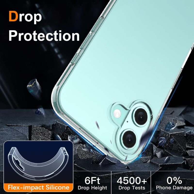 Transparant TPU telefoonhoesje met camerabescherming voor iPhone 17