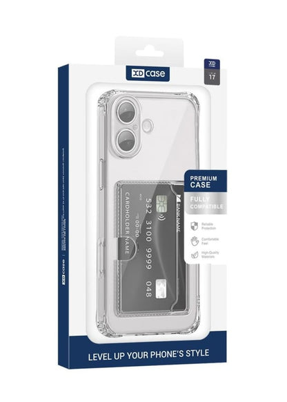 Transparant TPU telefoonhoesje met pasjesvak voor iPhone 17