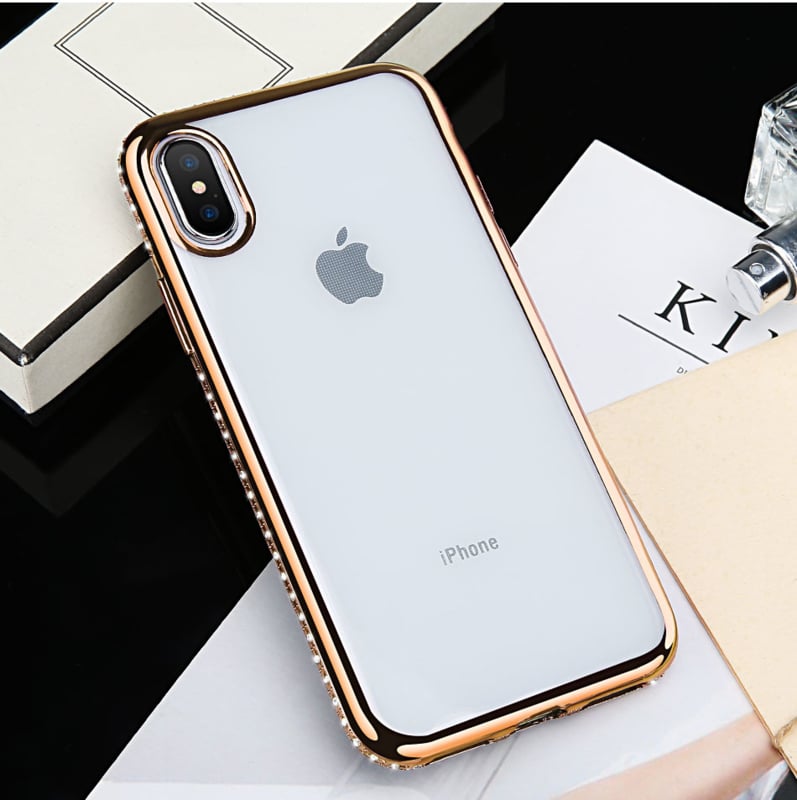 Glitter backcover voor iPhone Xs Max met bergkristallen