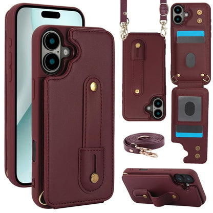 iPhone 16 Plus Hoesje met Pasjeshouder en Draagkoord