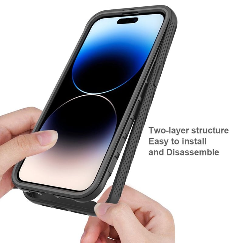 360° telefoonhoesje met ingebouwde screenprotector voor iPhone 15 Pro Max