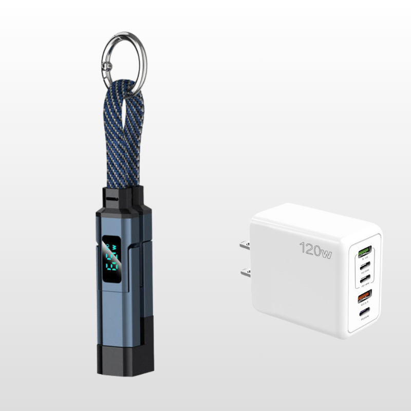 Universele 4-in-1 oplaadkabel met digitaal display
