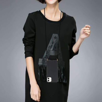 Crossbody TPU Telefoonhoesje met Draagkoord Zwart